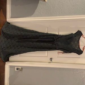 Dark gray all lace evening dress